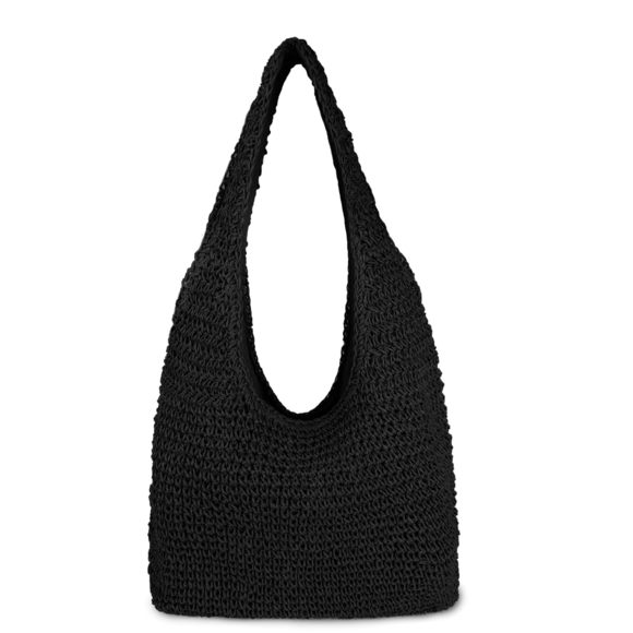 Large Straw Beach Bag Handmade Woven Shoulder Bags Hobo Tote Handbag >:( - Picture 1 of 6